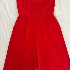 Elegant Red Wide Leg Jumpsuit